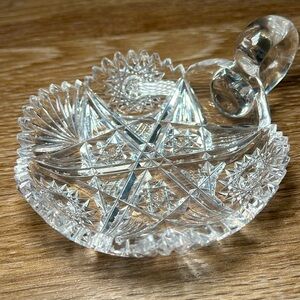 Vintage antique American Brilliant cut crystal glass nappy dish nut dish